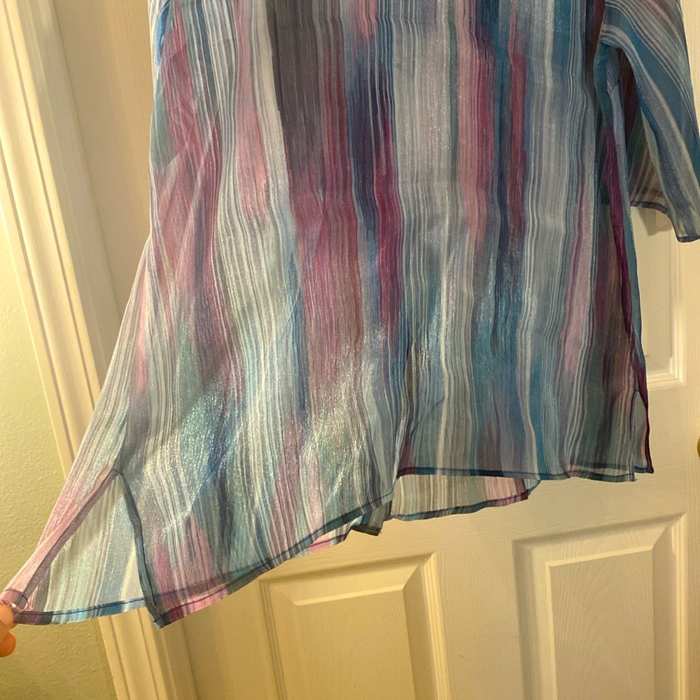 Catherines Sheer Multicolor Blouse - Picture 6 of 9